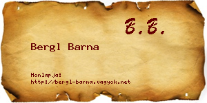 Bergl Barna névjegykártya